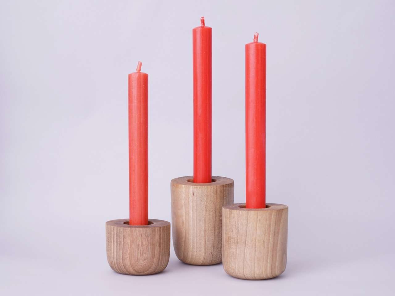 Kerzenständer Set Nussholz