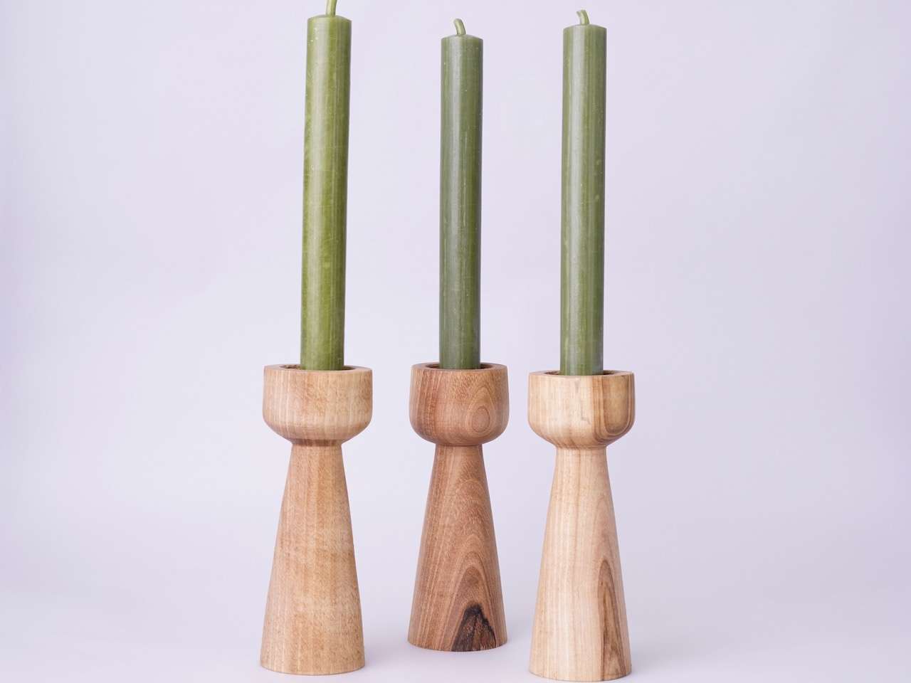 Kerzenständer Set aus edlem Nussholz