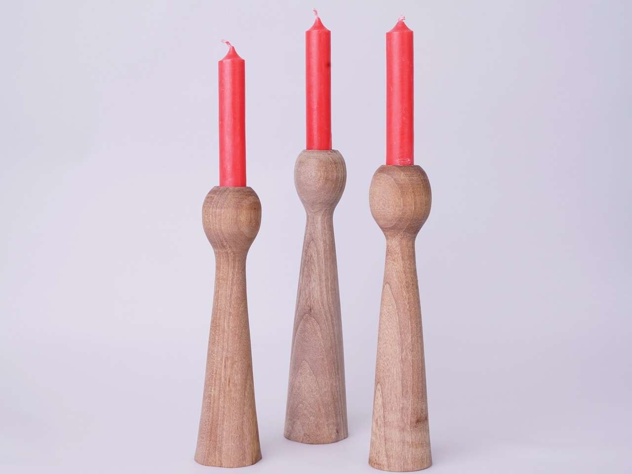 Nussholz Kerzenständer
